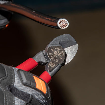 Klein Tools 63215 - Cortador de cables, fabricado en Estados Unidos, compacto de alto apalancamiento de 6.5 pulgadas, forjado de acero fabricado en Estados Unidos, ideal para cortar cables de aluminio