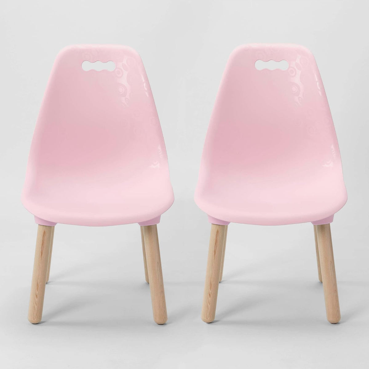 B. toys - Kid Century Modern, Juego de Mesa y sillas, Rosa Marfil | Incluye 1 mesa de manualidades y 2 sillas infantiles con patas de madera natural, en rosa y marfil, 3 años y +