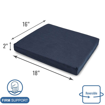DMI Seat Cushion for Wheelchairs, Mobility Scooters, Office and Kitchen Chairs or Car Seats to Add Support and Comfort while Reducing Pressure and Stress on Back, 2 inches thick, 16 x 18, Navy Blue