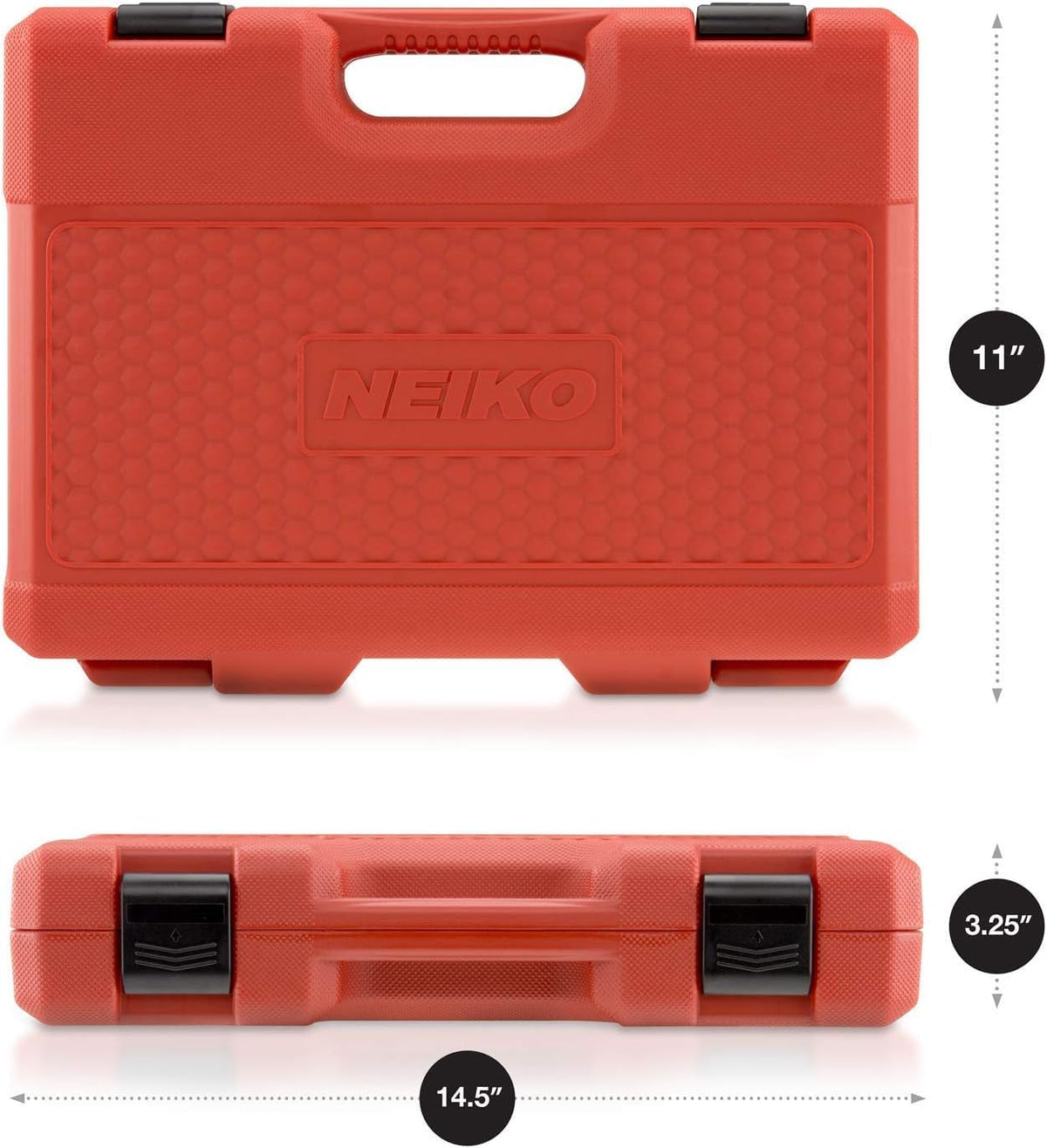 Neiko 02447A - Juego de llaves de impacto maestro de 1/2", surtido de 32 piezas de enchufes poco profundos | SAE estándar (3/8 pulgadas a 1-1/4 pulgadas) y métrico (10-32 mm) | Acero Cr-V