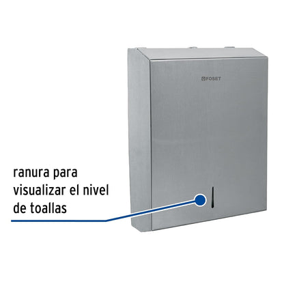 Foset ABP-30X, Dispensador de Acero Inoxidable para Toallas de Papel