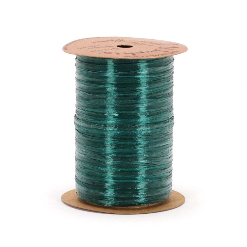 Berwick Offray Hunter - Cinta de Rafia perlada Verde, 1/4 Pulgadas de Ancho, 100 Yardas