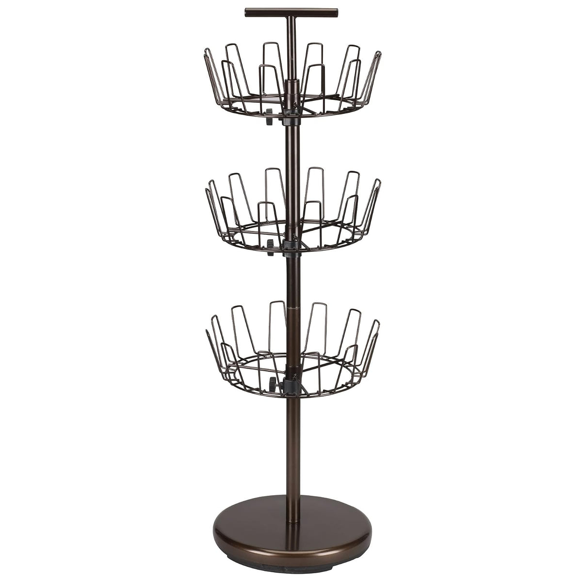 Household Essentials 2138 Zapatero giratorio ajustable de tres niveles | Bronce - Bronce - Árbol de zapatos de 3 niveles