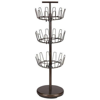 Household Essentials 2138 Zapatero giratorio ajustable de tres niveles | Bronce - Bronce - Árbol de zapatos de 3 niveles