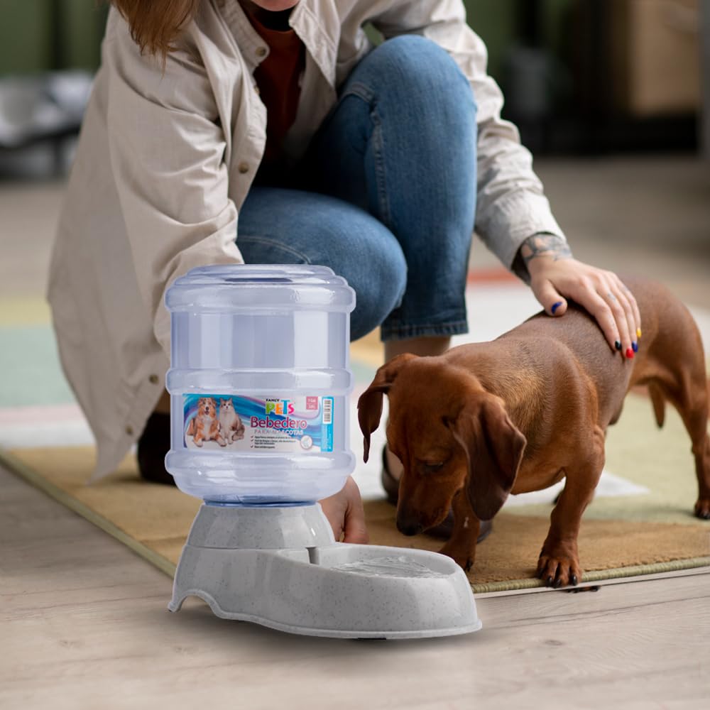 Fancy Pets Hagen Bebedero Automático Grande 3.8 L (1GAL) para Perros | Sistema por Gravedad | Base Antiderrapante | Agua Fresca y Limpia