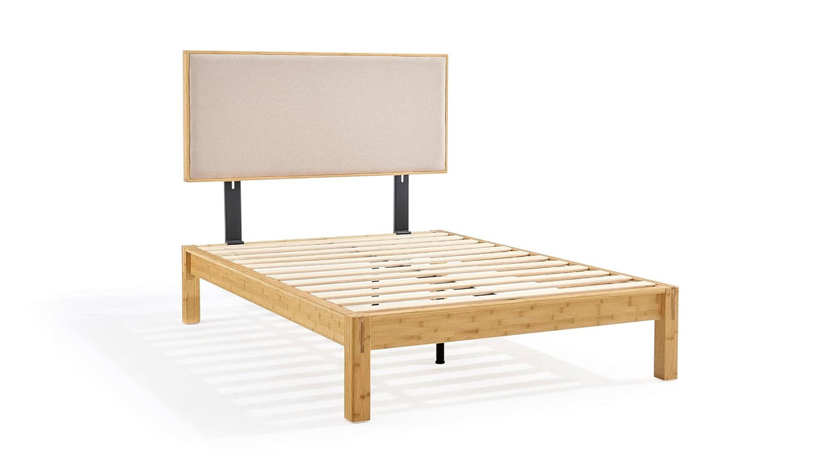 Luuna - Cabecera Cama Queen Size, Cabecera de Cama de Madera de Bambú, Respaldo para Cama Resistente, Tapizada, Garantìa de 1 Año, Color Beige