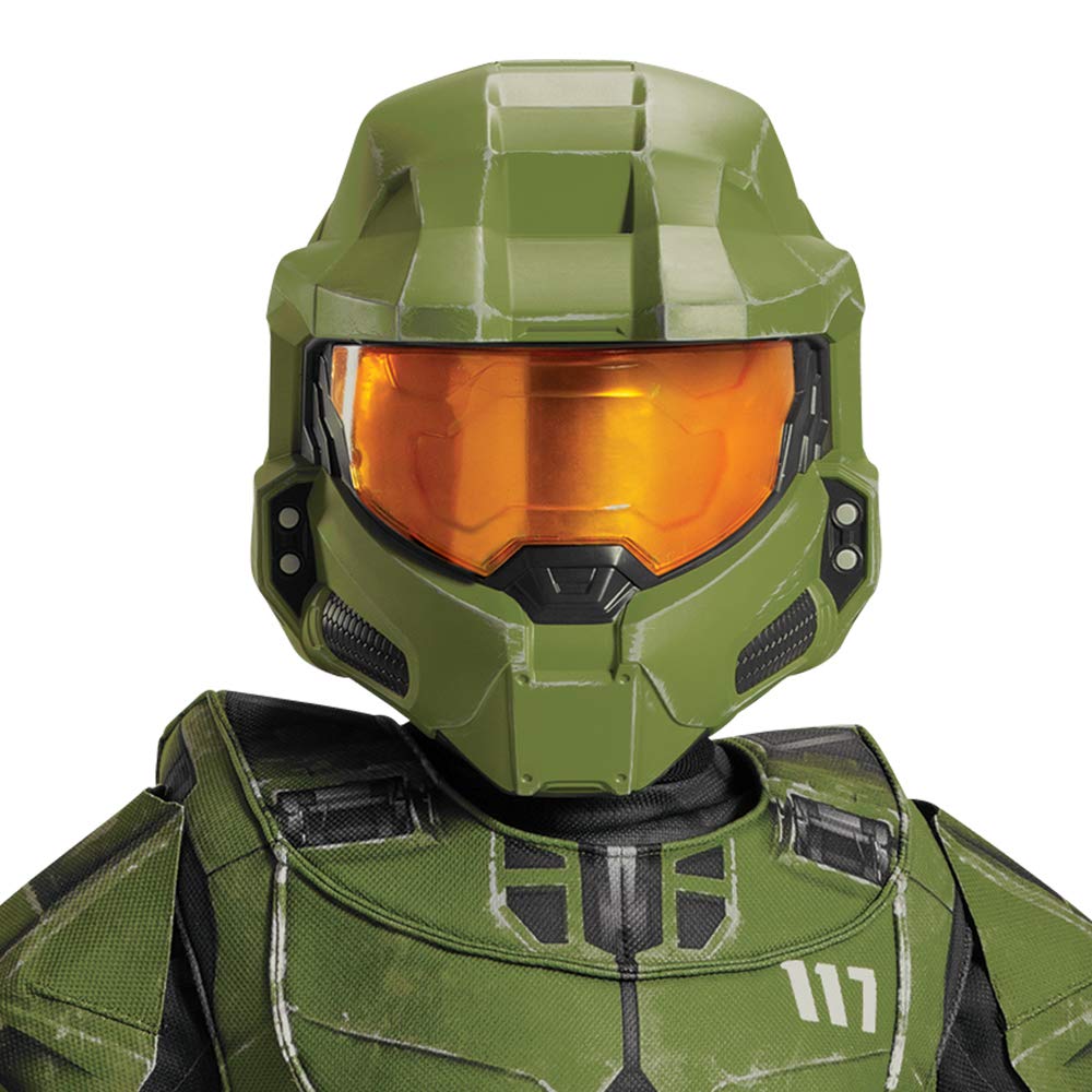 Disguise, Disfraz de Master Chief, Traje Oficial de Halo, Talla Infantil L (10-12), Overol Infantil, Traje Musculoso con Mascara, Infinite Prestige
