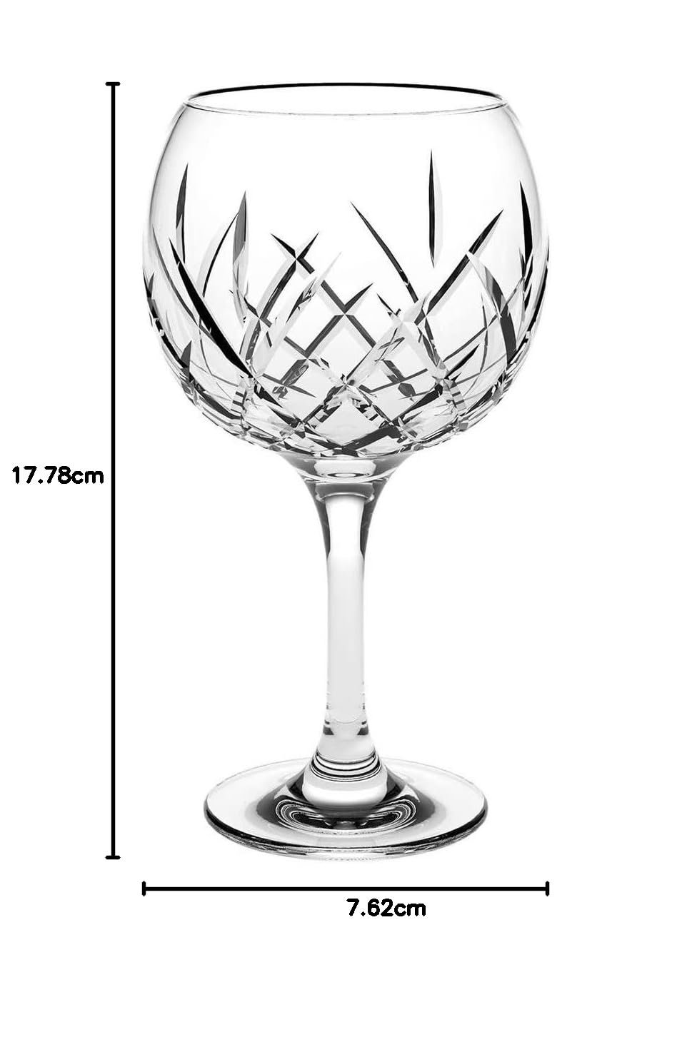 Juego de 6 Copas para Ginebra de Vidrio de 620 ml- Cristaleria italiana - Vidrio Cortado - Para Ginebra, Champaña, Vino, Cocteleia, Camarones, Ceviche...