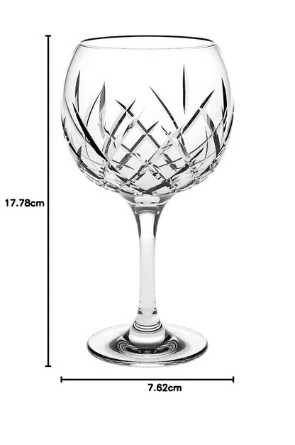 Juego de 6 Copas para Ginebra de Vidrio de 620 ml- Cristaleria italiana - Vidrio Cortado - Para Ginebra, Champaña, Vino, Cocteleia, Camarones, Ceviche...