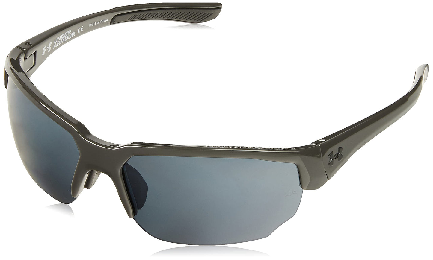 Under Armour Blitzing Wrap - anteojos de sol para hombre, Gris Jet brillante, 70mm, 9mm