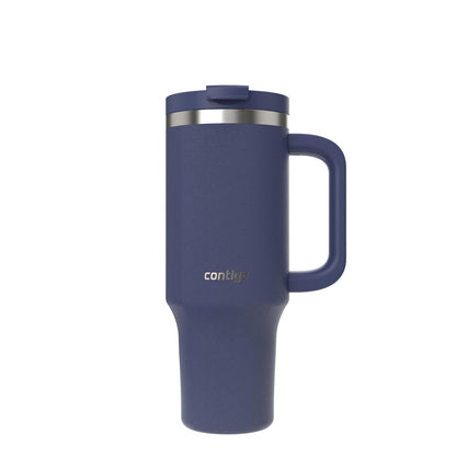 Contigo Streeterville - Vaso de acero inoxidable, 1.1 Litros, con popote, a prueba de fugas, frío durante 29 horas, color Índigo, 2204453