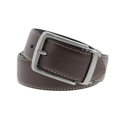 Steve Madden Cinturón de Piel Reversible para Hombre - Marrón - Negro - 32