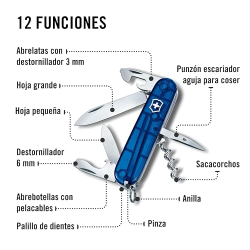Victorinox Navaja Spartan, Azul Transparente, 12 Usos