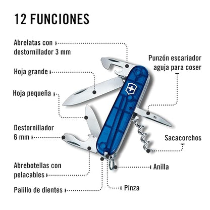 Victorinox Navaja Spartan, Azul Transparente, 12 Usos