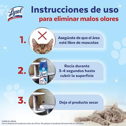 Lysol® Pet Solutions Spray Desinfectante Antibacterial para Superficies y eliminador de olores 425 g