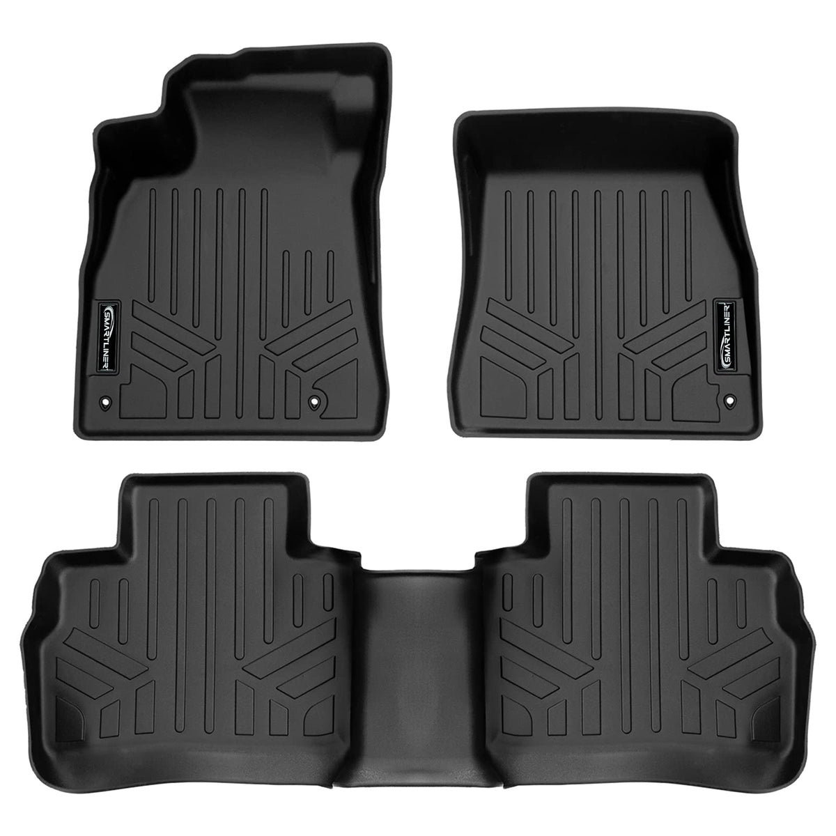 SMARTLINER - Juego de 2 hileras de Alfombrillas de Ajuste Personalizado para Todo Tipo de Clima, Compatible con Nissan Sentra 2022-2024 (Solo Compatible con Modelos Sedan) Nissan Sentra 2022-2025