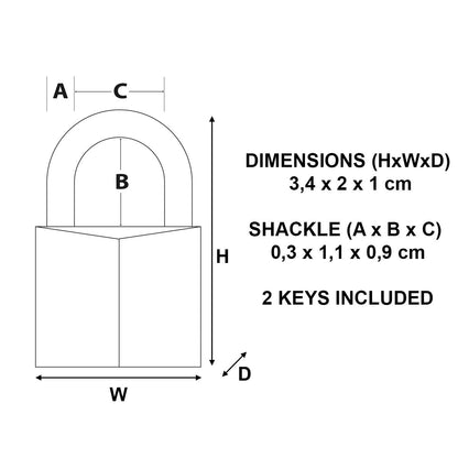 Master Lock Candado, cerradura de latón macizo, ancho de cuerpo de 3/4 pulgadas, 120T, con llave, paquete de 2