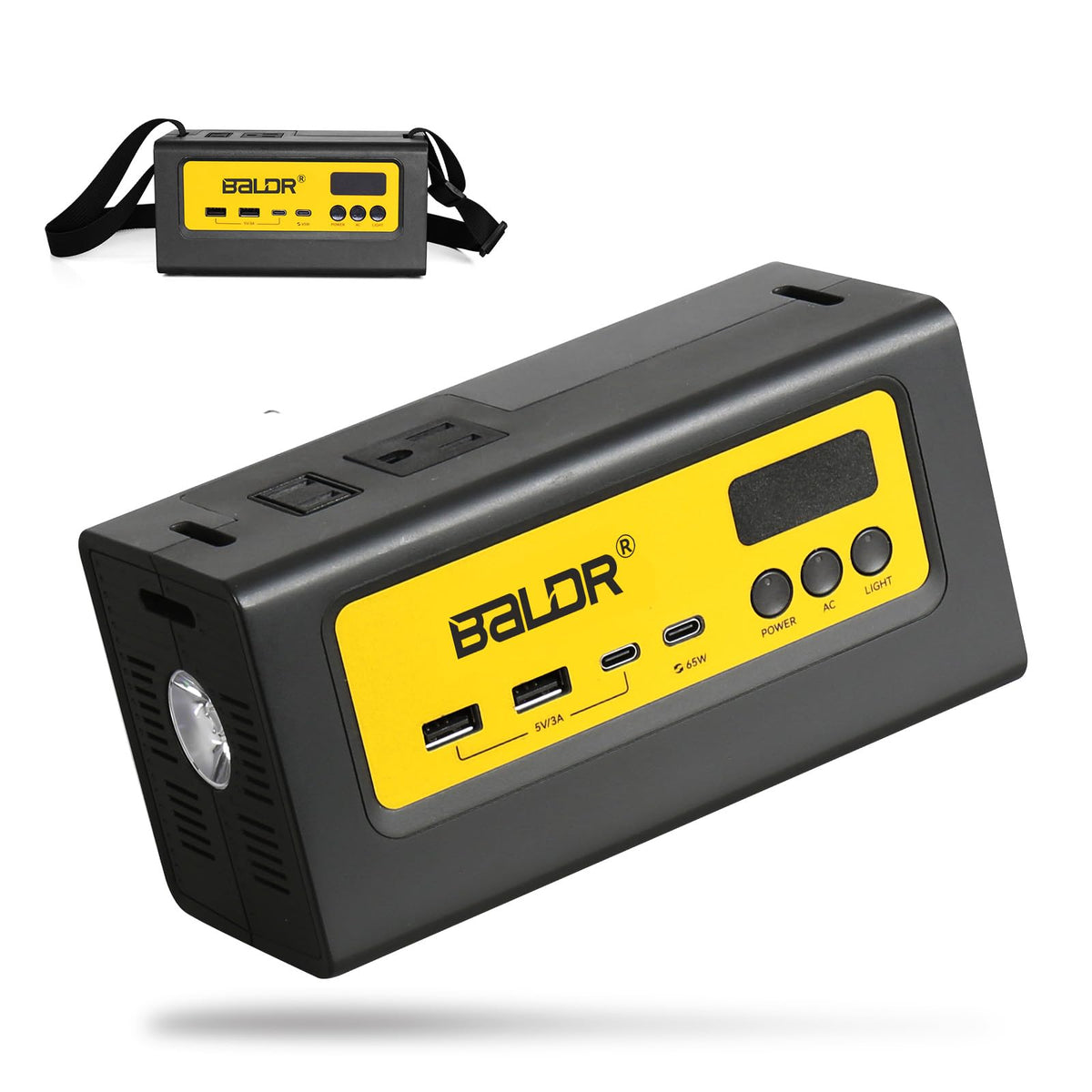 BALDR Estación de energía portátil de 28000 mAh, 90 Wh LiFePO4 batería de reserva para camping, generador solar de carga rápida con toma de CA de 150 W, banco de energía de máxima potencia para
