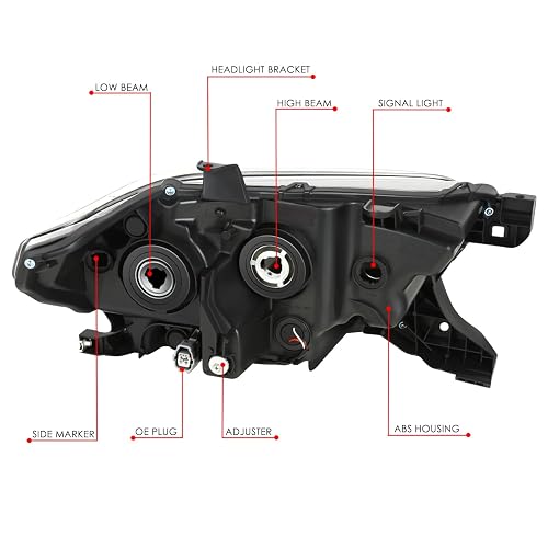 DNA MOTORING Conjunto de Faros Delanteros Compatibles con Tacoma 2016-2023 LED DRL Bisel Negro