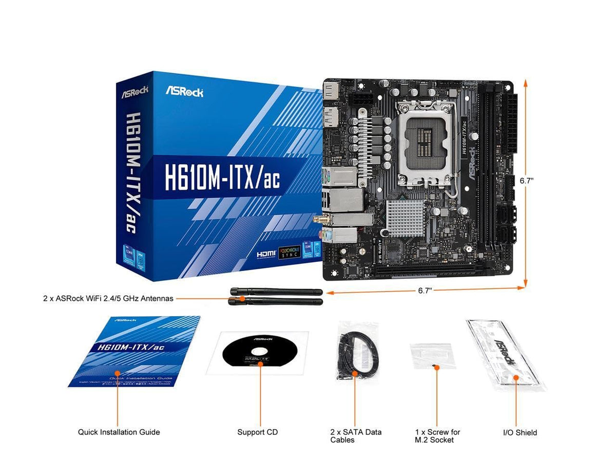 ASRock H610M/AC Soporta procesadores Intel® Core™ de 13ª generación y 12ª generación y próxima generación (LGA1700)