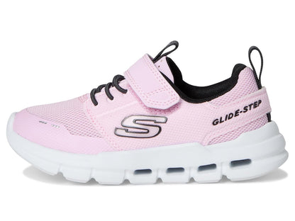 Skechers Glide-Step Flow para niñas | Espuma viscoelástica atlética, deslizante, refrigerada por aire, lavable a máquina, cierre adaptativo