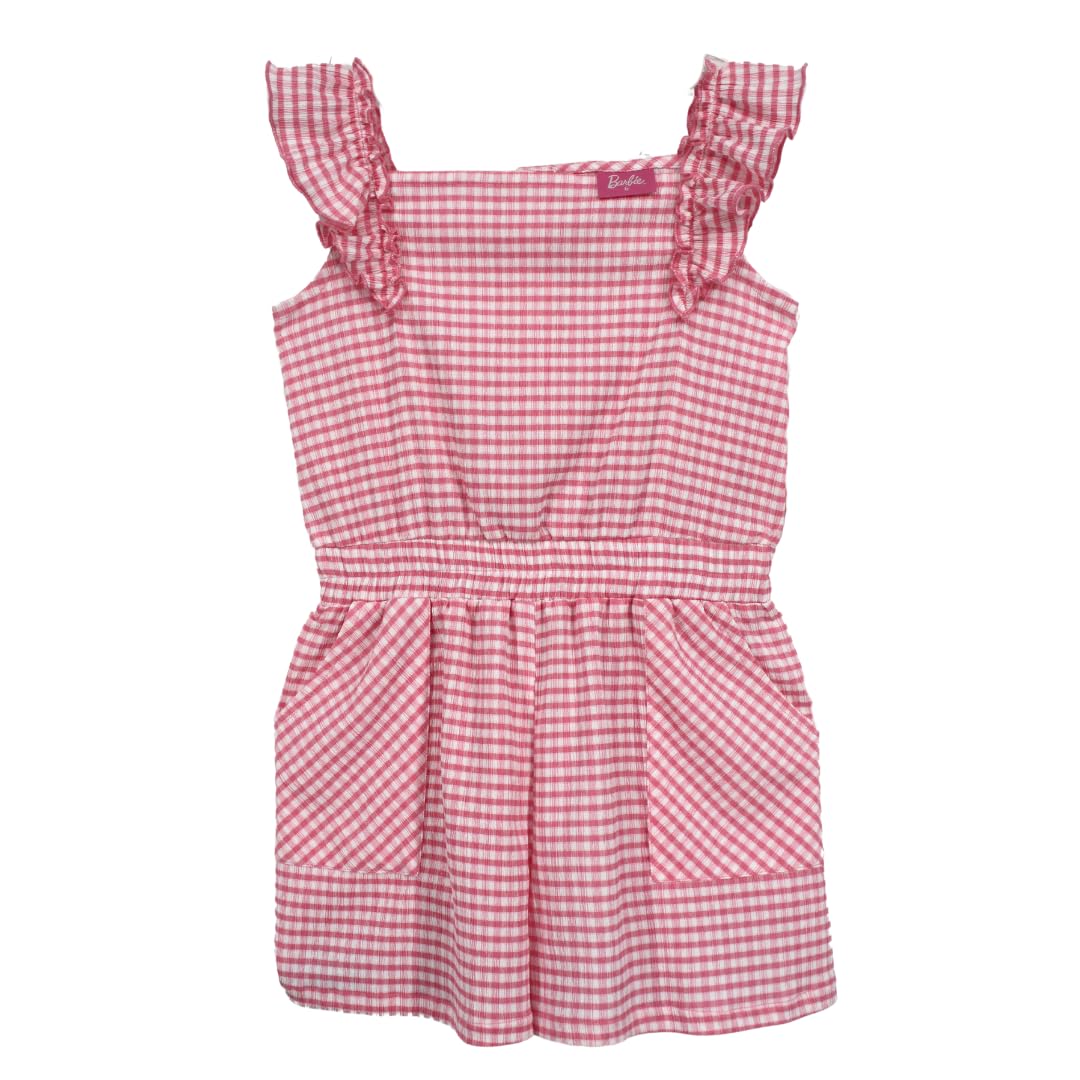 Barbie Rumper Cuadros Lila Mono Niñas