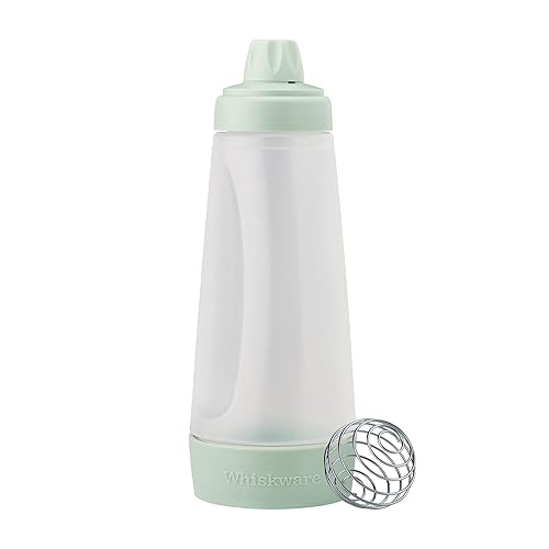 Whiskware - Botella para panqueques, dispensador de masa y mezclador con | Sin ensuciar, apto para lavaplatos, mezcla de ingredientes mientras agitas | Cocina | Camping | Mezclador de masa de gofres