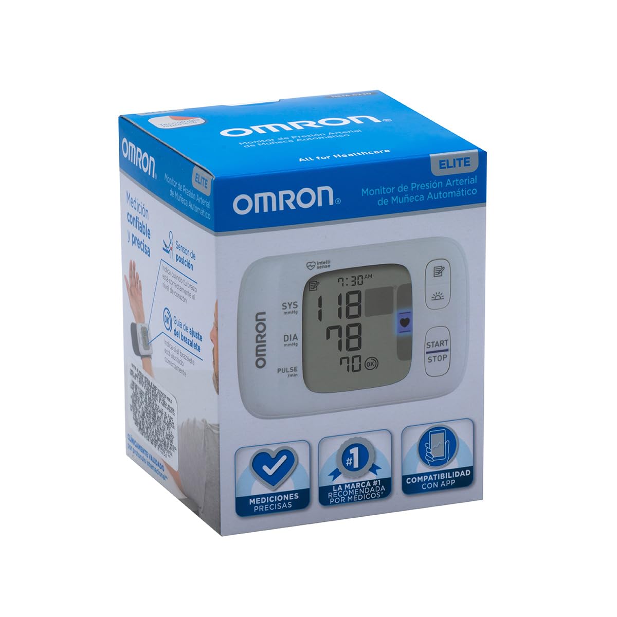 OMRON Baumanómetro automático de muñeca HEM-6230 compatible con app OMRON connect