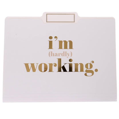 Graphique Designer "I'm Busy" - Carpetas de archivos | Juego de 9 (3 diseños), organizadores de tamaño carta, suministros de oficina decorativos | Cartulina recubierta duradera, Letras de lámina
