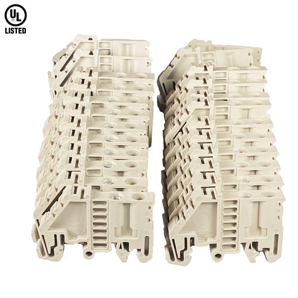 Dinkle SS2 - Soporte de bloque de terminales de riel DIN (32 mm, 35 mm, 50 unidades)