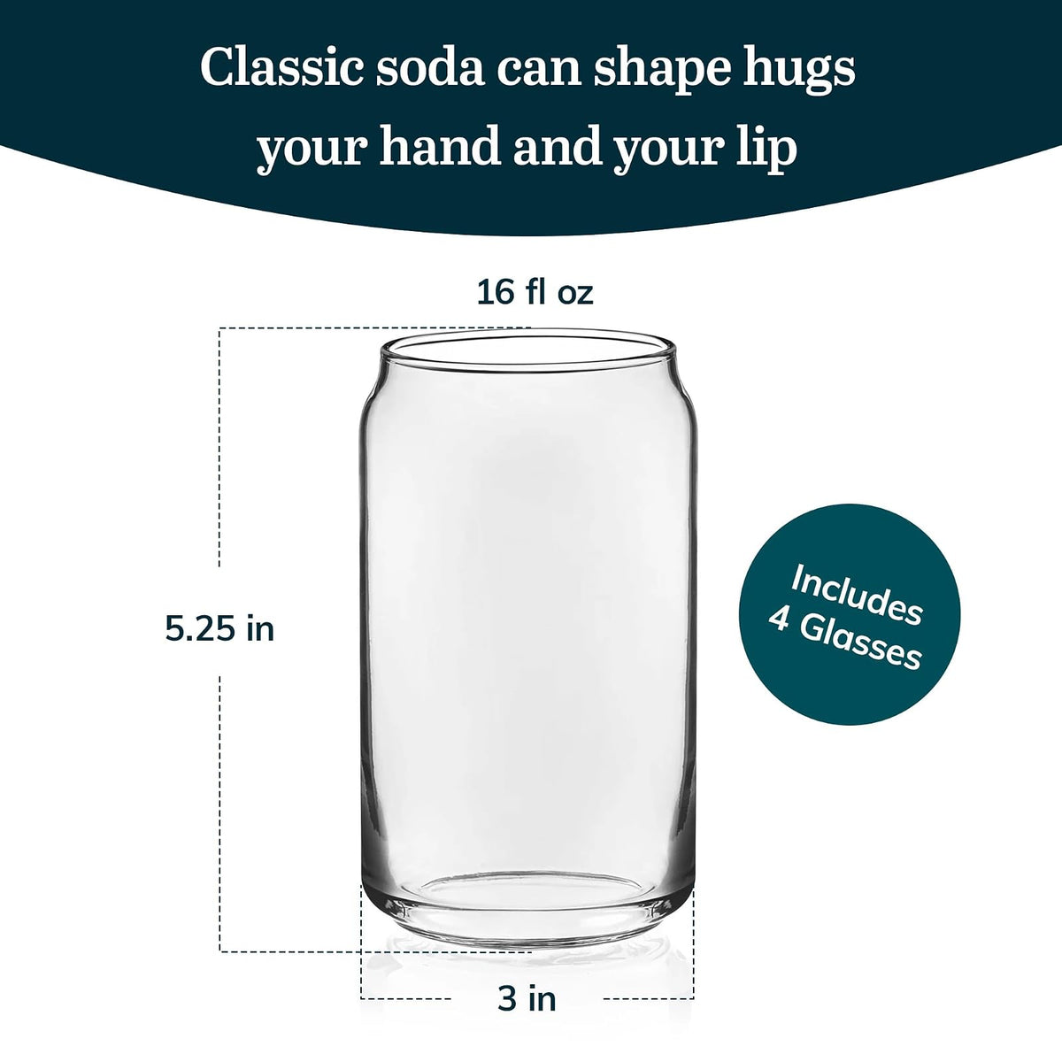 Libbey Classic Can Tumbler Vaso, Juego de 4