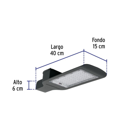 Volteck Lait SUB-851L, Luminario suburbano LED 60 W 6500 K, sensor de luz