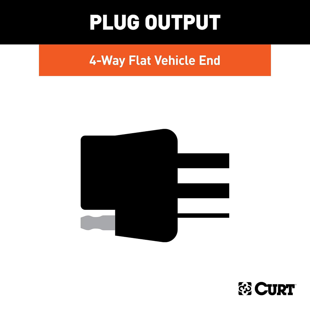 CURT 56175 Convertidor de Luz Trasera de 3 a 2 Cables, Arnés de Cableado de 4 Pines
