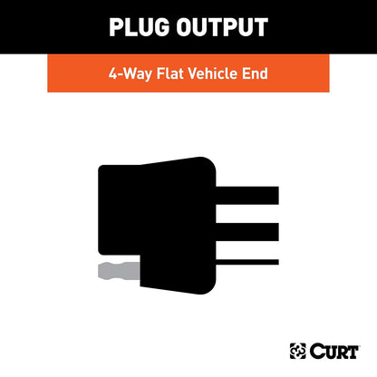 CURT 56175 Convertidor de Luz Trasera de 3 a 2 Cables, Arnés de Cableado de 4 Pines