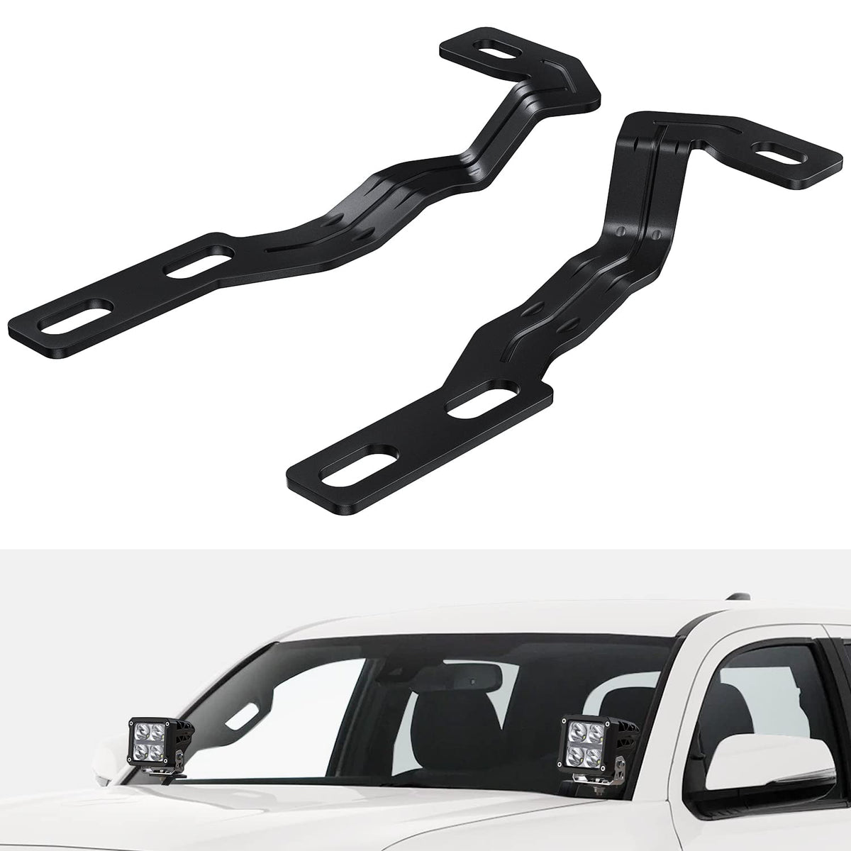 Nilight Soportes de Luz de Zanja para Capó, Toyota Tacoma 2005-2020 - Para Tacoma 2016-2020