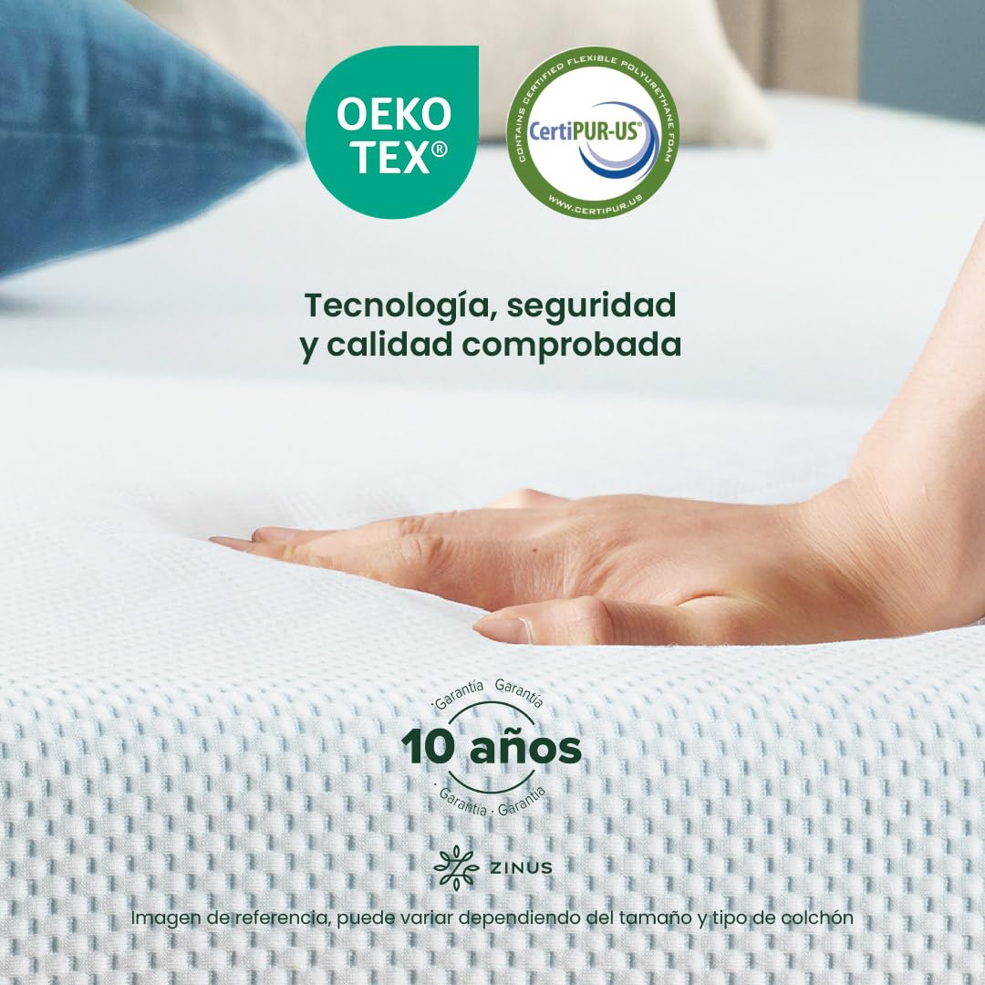 Zinus Comfort Gel | Colchón King de Memory Foam con Gel Refrescante de 15 cm de Grosor Que amortigua la tensión en articulaciones y Columna Vertebral