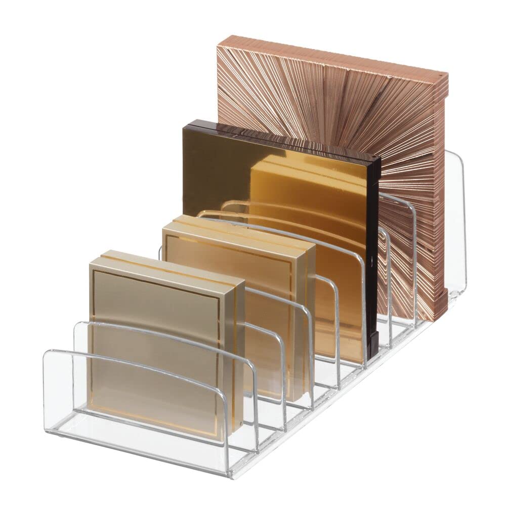 InterDesign Clarity 30,5 cm baño vanidad Countertop Multi Level Organizador para cosméticos maquillaje, Medicina Vitaminas, – transparente, varios estilo, Organizador de paleta, 1, 1 - Palette Organizer - Organizador