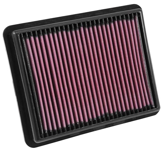 K&N Filtro de Aire de Motor Lavable para Mazda CX-5/CX-9/Mazda 6/Mazda 2 2012-2019, 33-3024, Negro/Rojo
