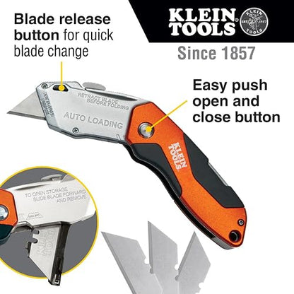 Cuchillo plegable multiusos | Hoja retráctil, cuerpo de metal resistente, cambio rápido de hoja