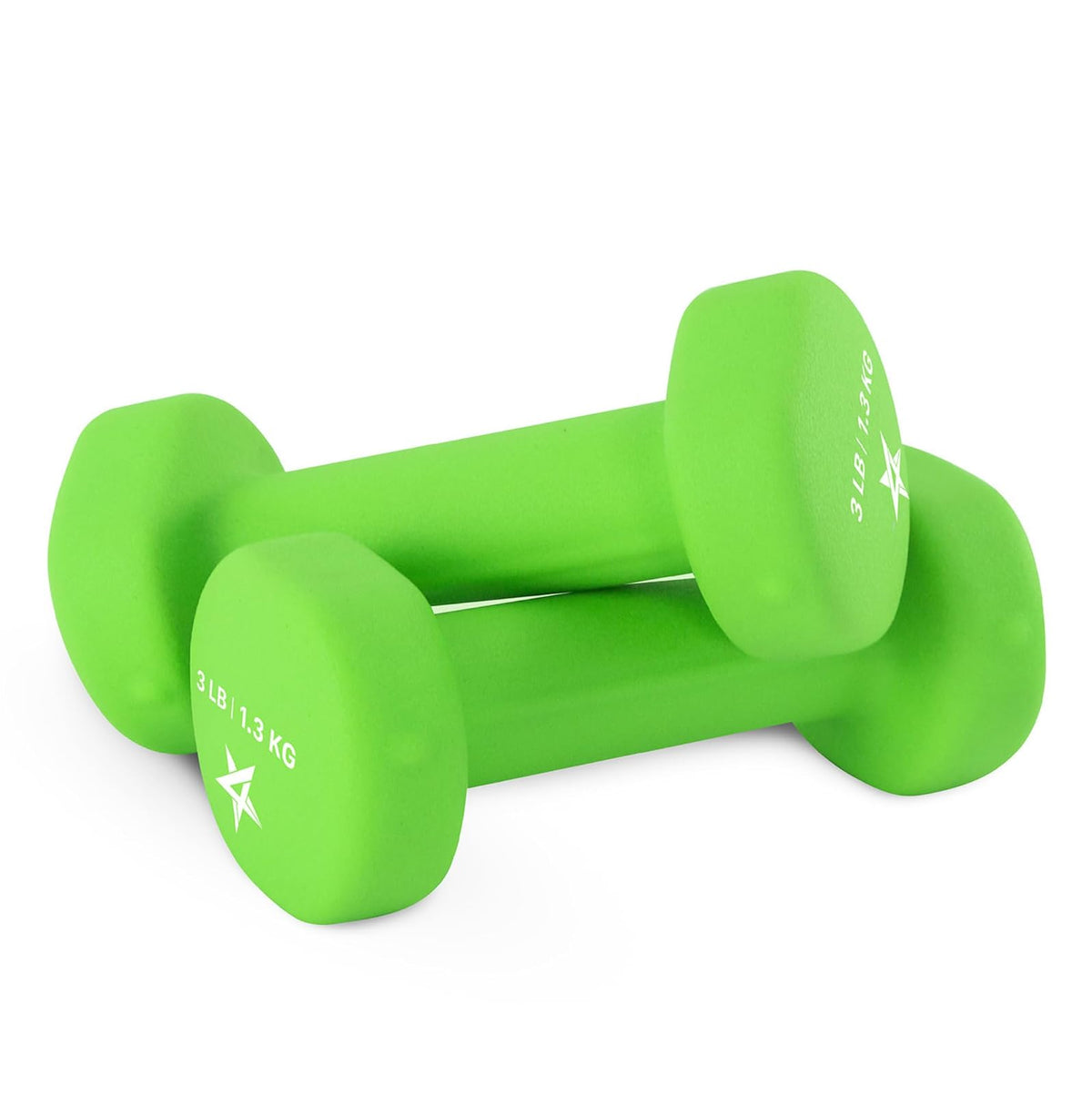 Yes4All Mancuernas de Hierro Fundido Recubiertas de Neopreno Par - B. Light Green - 3lbs - Pair