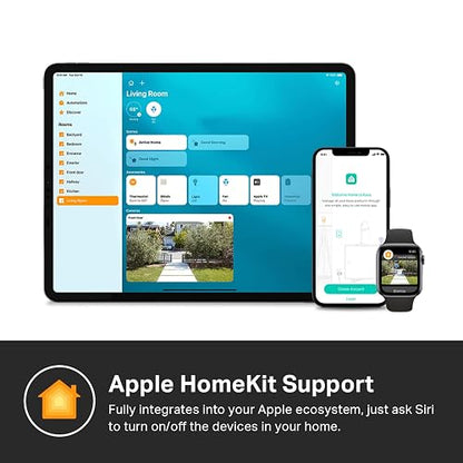 Kasa Smart Plug, compatible con materia, monitoreo de energía, diseño compacto, 15 A/1800 W Max, configuración súper fácil, funciona con Apple Home, Alexa y Google Home, certificado UL, 2.4 G Wi-Fi