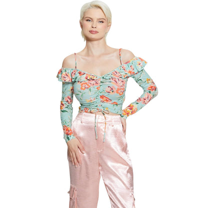 LS Off Shldr Ruffle Shaina Top Guess, Multicolor, L