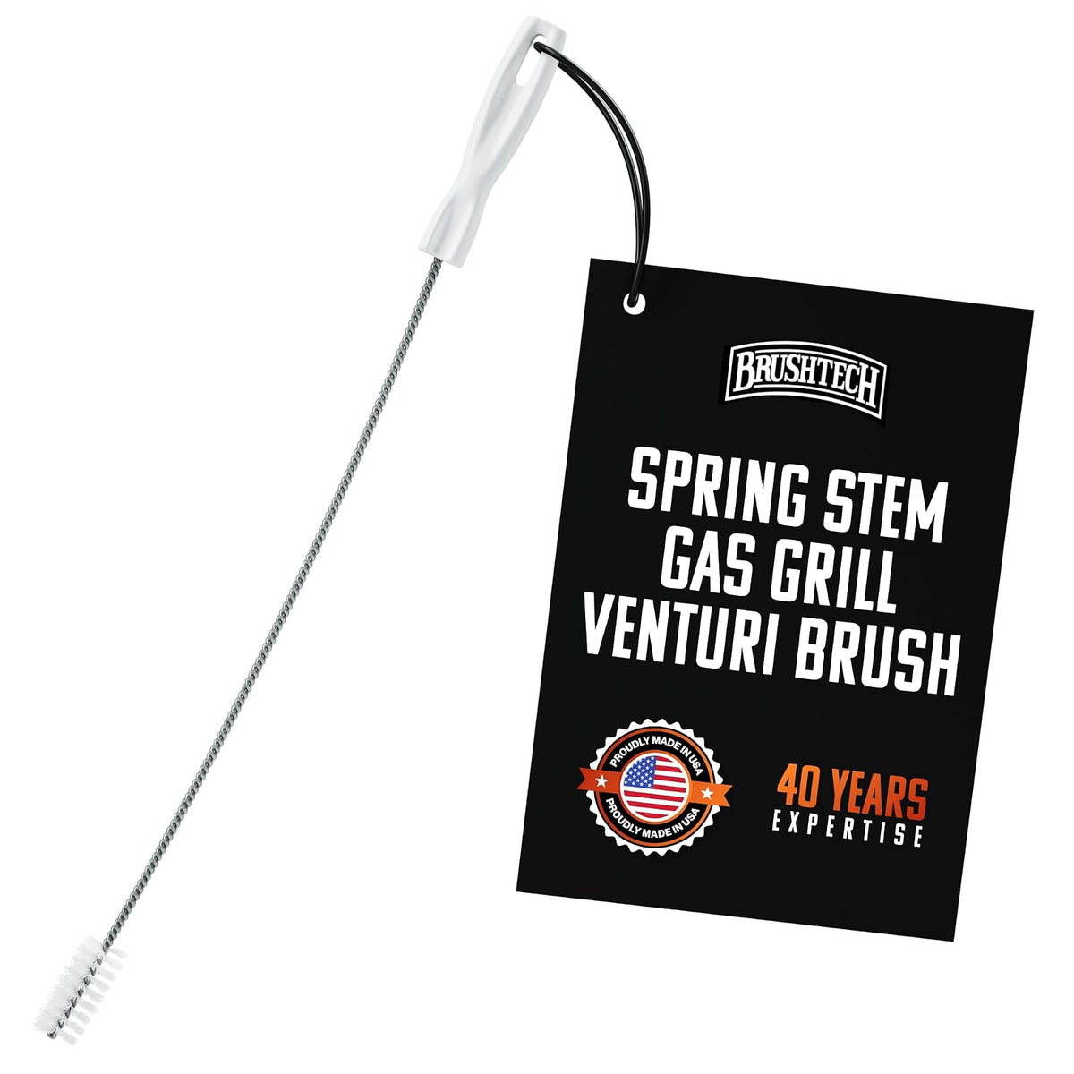 Brushtech Cepillo Venturi para Parrilla de Gas con vástago de Resorte