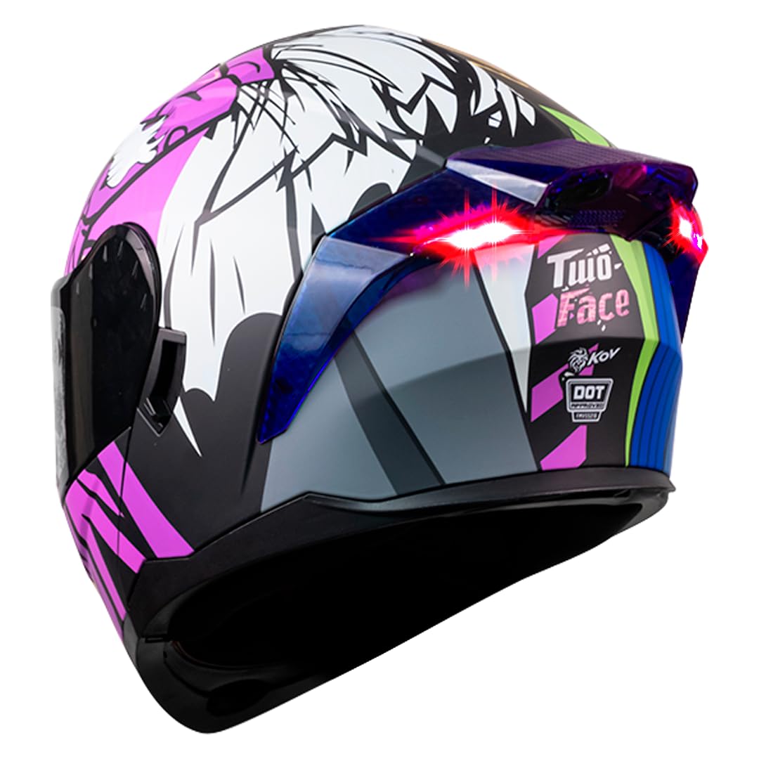 KOV Casco Zero DC Two Faces Morado Abatible Dot L