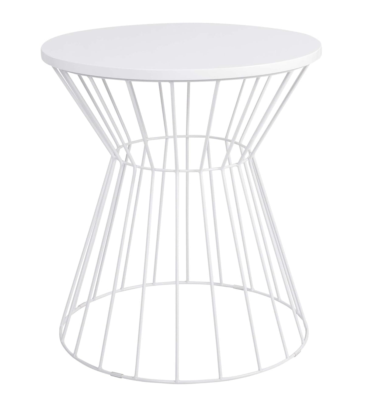 Elle Decor FETLULWHTC01 Lulu Metal Side Table White