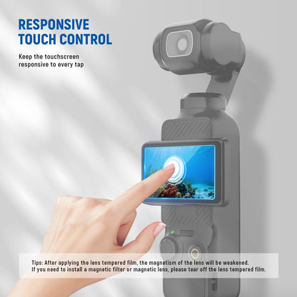 NEEWER Pantalla Protectores Kit (Paquete de 3) Compatible con DJI Osmo Pocket 4 y 3 y Xtra Muse Creator Combo Accesorios, 9H HD Protectora Vidrio Película para Pantalla Táctil & Gimbal Cámara Objetos, CA140