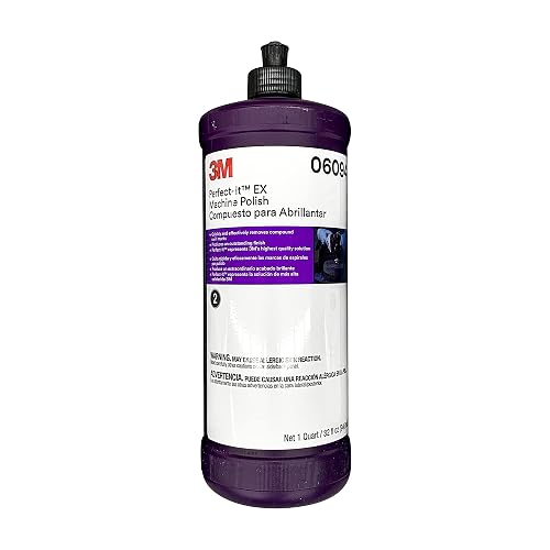 3M 06094 Perfect-ItEX Machine Polish, 1 quart | 1 botella, de alto rendimiento, elimina marcas de remolino, refinar el acabado