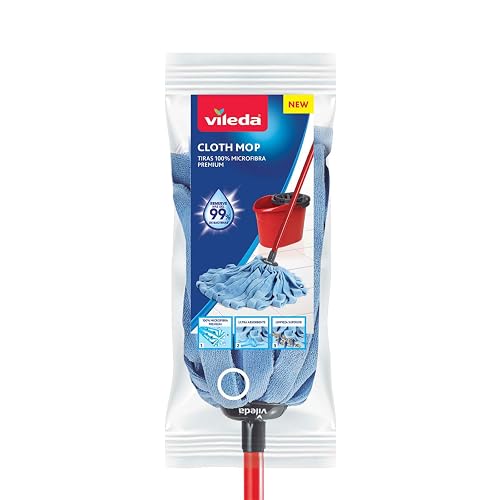 Vileda Cloth Mop, Trapeador de Microfibra Premium, Ultra Absorbente para Limpieza del Hogar