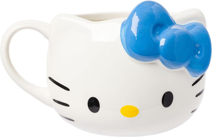 Silver Buffalo Care Bears Share Bear Taza Esculpida 3D de Cerámica 20 oz - 20 Ounces - Hello Kitty Blue Bow