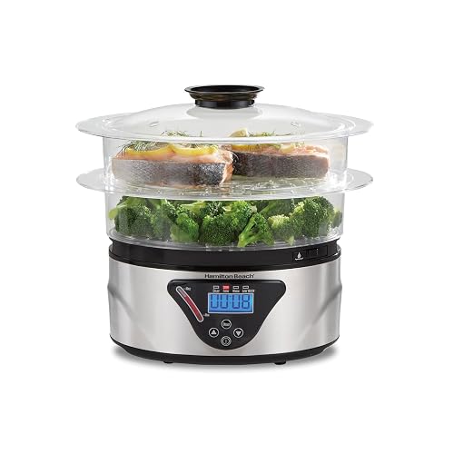 Hamilton Beach 37530Z/ Vaporera y Arrocera Digital/Bandejas Apilables/Capacidad de 5.2L